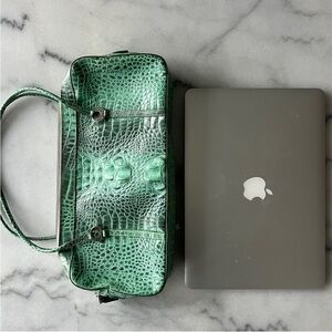 Emanuel Ungaro Green Croc-Shoulder Bag